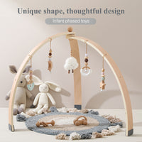 Wooden Triangular Baby Gym Frame for Newborns, Hand-Eye Coordination, Multi-Sensory