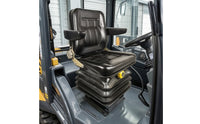 Cushioned Loader Seat with Vinyl Surface Heavy Duty Forklift Seat with Padded Backrest for Equipment Owners, Loaders, Forklifts