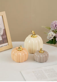 Nordic Style Ceramic Pumpkin Decoration in Three Colors
