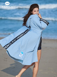 安泊来游泳冬训浴袍男女款速干斗篷加厚防寒保暖潜水服防风浴巾
