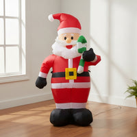 Inflatable Decoration with Candy Cane Indoor Christmas Inflatable Santa Inflatable Santa Outdoor Festive for Homeowners, Yard