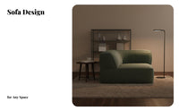 Tofu Block Sofa Minimalist Design Living Room Seating Vintage Inspired Ergonomic Support for Families, Young Adults, Bedroom
