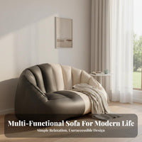 Soft and Comfortable Pumpkin-Shaped Loveseat High Resilience Floor Chair Lightweight Lounge Seating Ergonomic Design for Apartment Dwellers, Homeowners, Children, Living Room, Bedroom, Leisure Area, Reading Nook