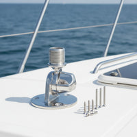 Antenna Base with Mounting Screws Rust Proof Antenna Mount with Ratchet Base Polished Ratchet Mount for Boat Owners, Boaters, Boats