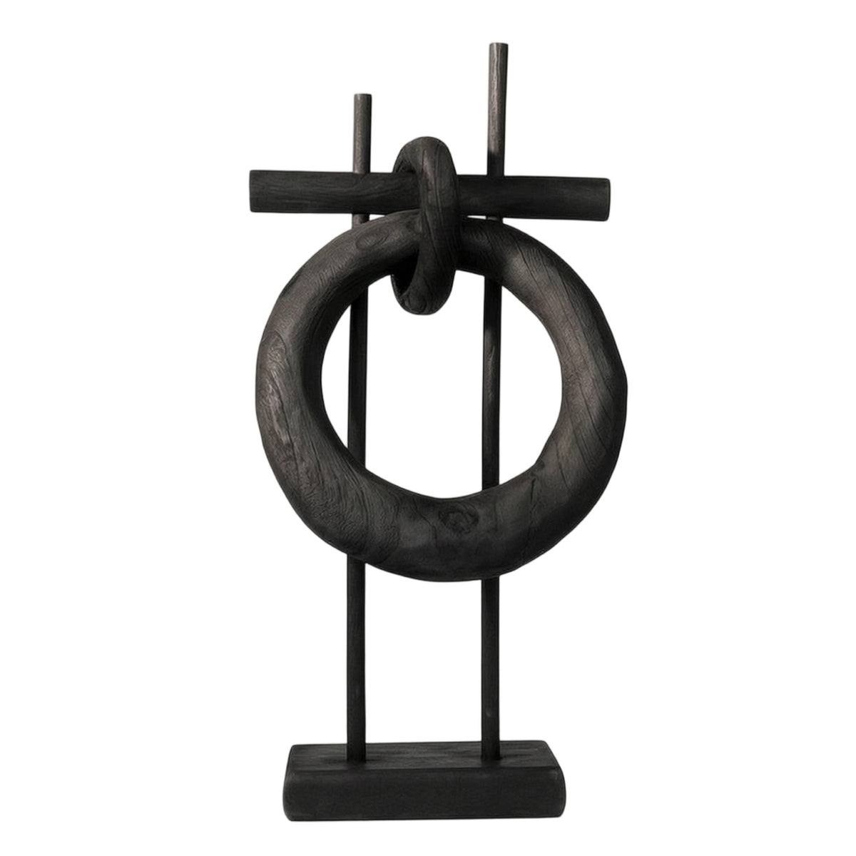 Circular Sculpture with Base Resin Sculptural Modern for Living Room