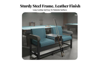 Light Luxury Design Billiard Spectator Sofa High-Density Foam Cushion Pool Hall Loveseat Sturdy Construction Cue Holder Viewing Bench Breathable Upholstery for Spectators, Club Owners, Game Room, Clubhouse, Sports Bar