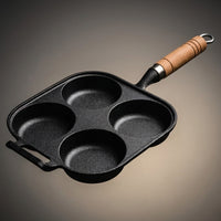Induction Hob Pancake Pan and Egg Cooker with Four-Hole Design, Cast Iron Pancake Maker for Home Cooking, Poached Egg Pan, Induction Hob Pan