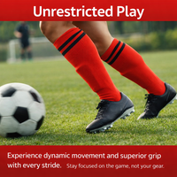 Mens Sports Socks for Football Soccer, Long Knee High Athletic Tube with Anti Spandex for Adults Size 5-11