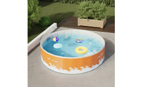 Rigid-Sided Hardboard Pool No-Inflation Foldable Pool Easy Setup Sturdy for Garden