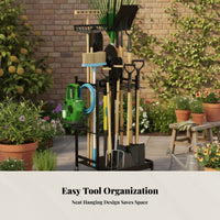 Garden Iron Tool Rack, Multi-Purpose Organizer, Hanging Hangers, Mobile Casters