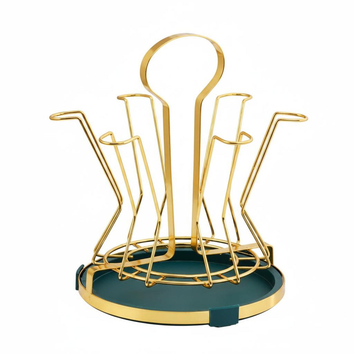 Flower-Shaped Mug Holder Golden-Hued Mug Drainer Rack Silicone Sleeve