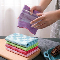 10-Pack Fish Scale Microfibre Cloth, Thick Cleaning Cloths for Glass and Mirrors, Mixed Color Dry and Wet Use Household Essentials