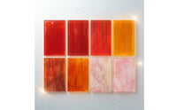 8 Pieces Stained Glass Sheet Translucent Colored Glass Sheet Easy to Cut for Artists, Mosaic Crafts