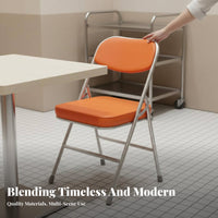 Upholstered Folding Chair Commercial Grade Padded Metal Folding Chair for Guests