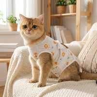 Cat Neutering Suit, Breathable Post Surgery Clothing with Tie Closure, Four-Leg Anti-Lick Design, Full Body Recovery Wear After Surgery