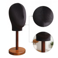 Mannequin Head with Wooden Base Sturdy Head Mannequin Hat Display Stand for Boutique Owners