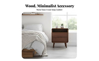 3-Drawer Nightstand Modern Design 3-Drawer Storage Cabinet Sturdy Frame for Home