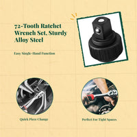 Vanadium steel ratchet socket set