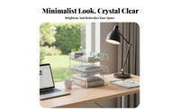 Multi-Tiered Transparent Rack Sturdy Construction Desktop Organizer Stable Base