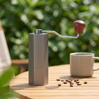 Manual Coffee with Crank Small Capacity Manual Coffee Bean Mill External Settings for Travel, Office