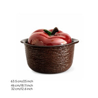 Ceramic Casserole Pot Stone-Textured Ceramic Casserole with Lid Deep for Kitchen