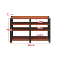 Multi-tier Household Furniture Audio Tower with Open Shelf Media Cabinet and Industrial Style TV Console Featuring Steel Frame and Particle Board Suitable for Home Theater Equipment Organization Media Room Living Room