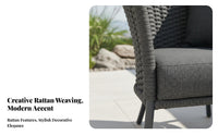 3 Pieces 3-Piece Woven Seating set sun-resistant 3 Piece Patio Seating Group Padded pads Ergonomic Design for Hotel Owners