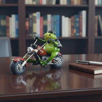 Frog on Motorcycle Statue Creative Motorcycle Riding Frog Figurine Garden Accessory Nordic Design House Decoration Bright Hues