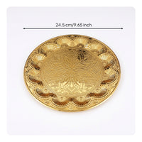 Ornate Serving Tray Gold-Toned Decorative Tray European-Style for Pastries