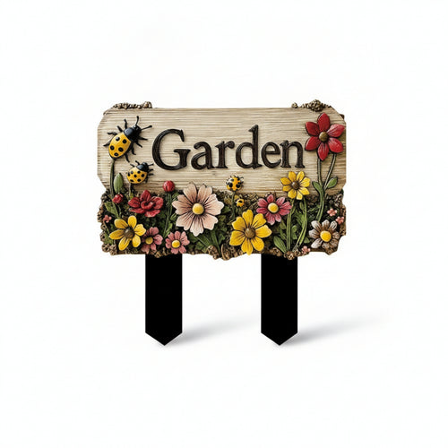 Rustic Wooden Stake Sign Outdoor Garden Sign Board Carbonized Wood Stake Yard Stake Rustic Look Suitable for Lawn Pathway Decoration