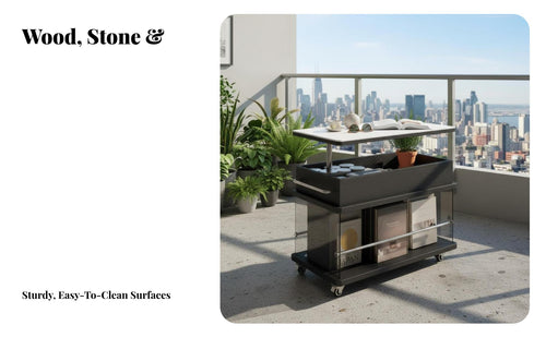 2-Tier Rolling Trolley Light Luxury Design Side Table With casters Multi-Functional for Homeowners, Adults, Small areas, Office
