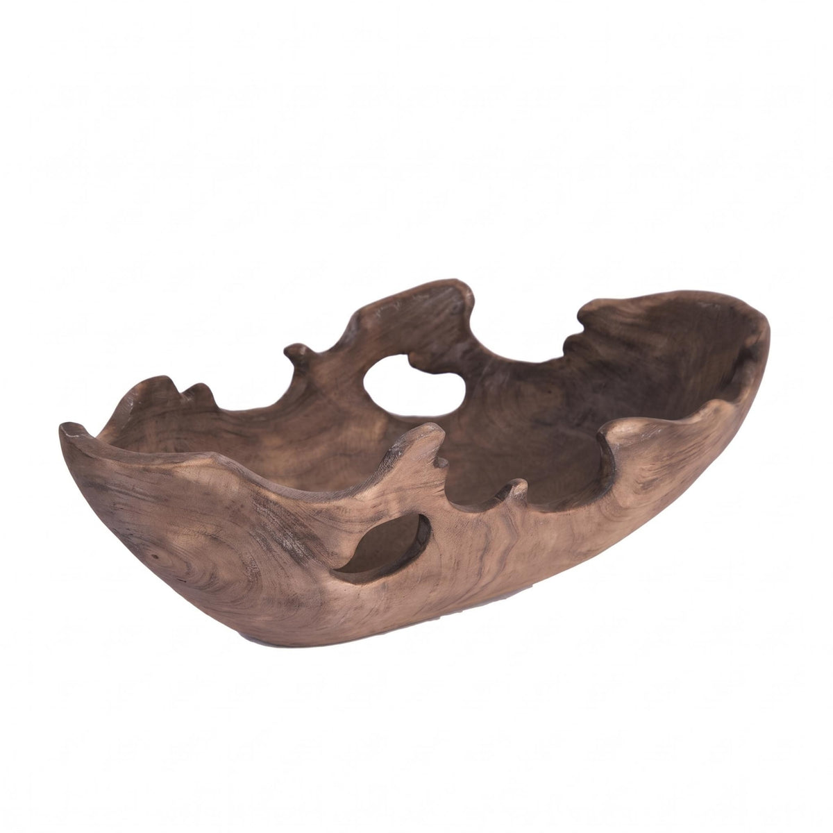 Wooden Serving Tray Irregular Shape Wooden Decorative Bowl Hollow Center Decorative Bowl