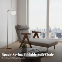 Transformable Sleeper Chair Foldable Fold-Expandable Armchair Bed 2-in-1 Design Breathable Fabric for Small Apartment Dwellers