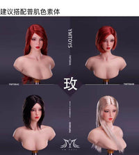 现货YMTOYS 1/6 女兵人亚洲女头雕玫YMT084 适合女兵人包胶女素体