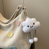 School Bag for Students with Soft Oxford Cloth, Printed Canvas Shoulder Bag and Work Bag for Women, Crossbody Bag, Dumpling Bag Travel Charm