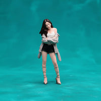 Fashion Girl Miniature Detailed Carved Hand Painted Female Figure