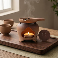 Tea Heating Warmer Multi-Functional Ceramic Tea Warmer Matte Burner-Style Vessel for Table