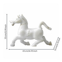 Jade-Look Horse Sculpture Resin Material Figurine Success Symbol for Living Room