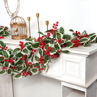 Artificial Christmas Pine Vine with Red Berries, 72-Head, Plastic