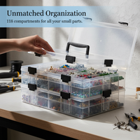 Multi-functional Portable Tool Box for Electricians, Auto Repair, Fishing - Hardware Parts, Screws, Accessories Organizer