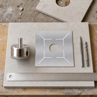 Stainless Steel Floor Drain Tile Hole Locator and Measuring Ruler for Construction
