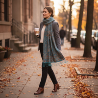 Yunnan Lijiang Ethnic Style Cashew Pattern Scarf Shawl for Women, Thickened Versatile Winter Wrap