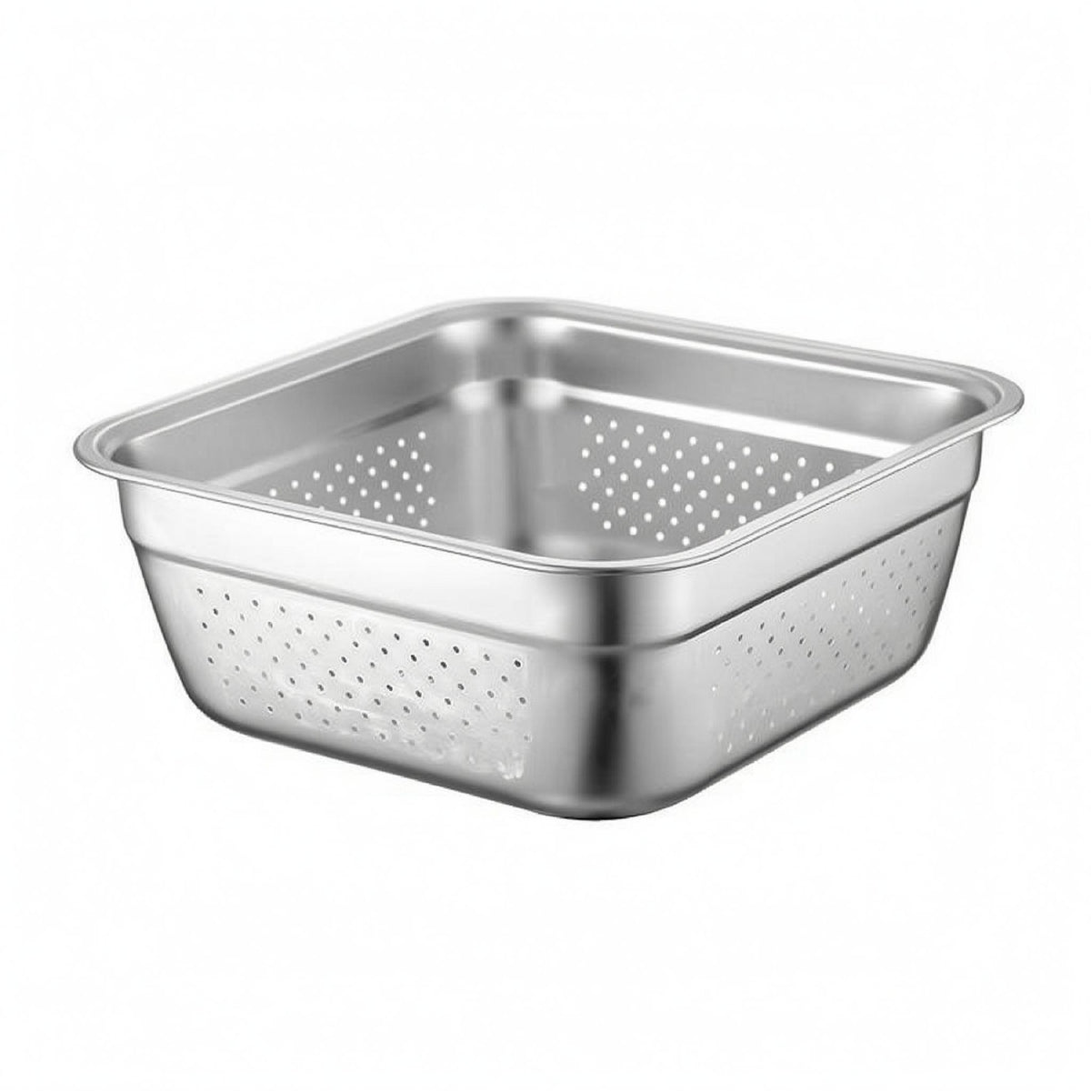 Stainless Steel Straining Basin Smooth Silver Finish Household Item Open Top