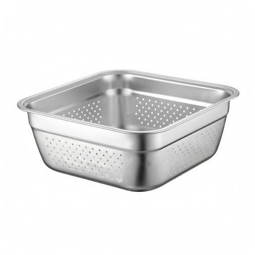 Stainless Steel Straining Basin Smooth Silver Finish Household Item Open Top