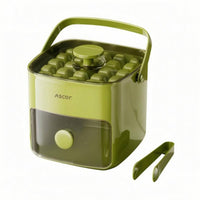 Double-Layer ice cubes Tray with Storage Container Carry Handle Ice Block Storage Box Food-Grade for Home Freezer