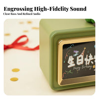 Retro Bluetooth Speaker Personalized Screen Digital Clock Speaker for Students