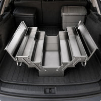 Three-Layer Tool Box Silver Finish Stainless Steel Tool Box Rust Resistant