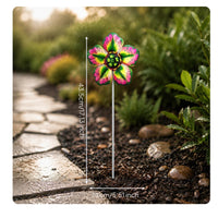 4 Pieces Garden Flower Stake Weather-Resistant Colorful Metal Flower Yard Stake