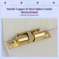 Copper sphere latch, discreet door holder, adjustable coil cabinet lock, easy installation, protected closure