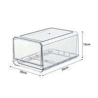Clear Fridge Organizer Bin Stackable Plastic Refrigerator Bin with Handles
